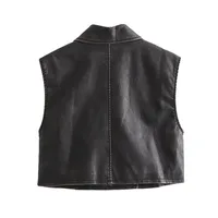 Women's Vest Sleeveless Blazers Vintage Style Solid Color main image 3