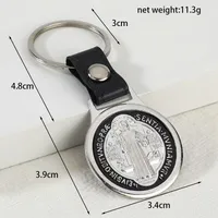 Retro Cross Saint Benedict Letter Zinc Alloy Bag Pendant Keychain sku image 8