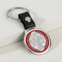 Retro Cross Saint Benedict Letter Zinc Alloy Bag Pendant Keychain sku image 5