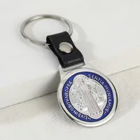 Retro Cross Saint Benedict Letter Zinc Alloy Bag Pendant Keychain sku image 7