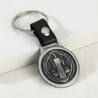 Retro Cross Saint Benedict Letter Zinc Alloy Bag Pendant Keychain sku image 4