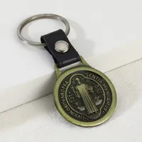 Retro Cross Saint Benedict Letter Zinc Alloy Bag Pendant Keychain sku image 6