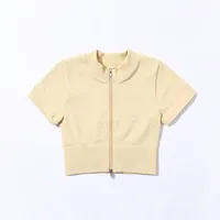 Fitness Sexy Classic Style Solid Color Nylon Spandex V Neck Active Tops Coat sku image 9
