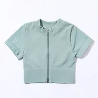 Fitness Sexy Classic Style Solid Color Nylon Spandex V Neck Active Tops Coat sku image 14