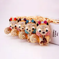 1 Piece Squirrel Alloy Inlay Rhinestones Keychain main image 1