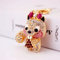 1 Piece Squirrel Alloy Inlay Rhinestones Keychain main image 4
