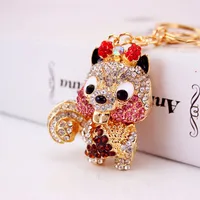 1 Piece Squirrel Alloy Inlay Rhinestones Keychain main image 5