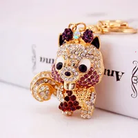 1 Piece Squirrel Alloy Inlay Rhinestones Keychain main image 2