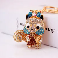 1 Piece Squirrel Alloy Inlay Rhinestones Keychain main image 3