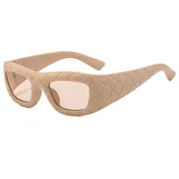 2000 S Style Grid Pattern Sunglasses Women Fashion Personalized Hip Hop Punk Glasses Travel Party Sunscreen Square Frame Full Frame sku image 7