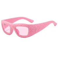 2000 S Style Grid Pattern Sunglasses Women Fashion Personalized Hip Hop Punk Glasses Travel Party Sunscreen Square Frame Full Frame sku image 6