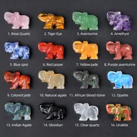 Retro Classic Style Elephant Green Aventurine Tiger Eye Obsidian Artificial Decorations main image 3