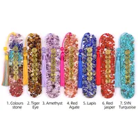 1 Piece Geometric Class Learning School Semi-precious Stone Amethyst Red Jasper Vintage Style Bookmark main image 3