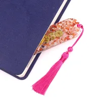 1 Piece Geometric Class Learning School Semi-precious Stone Amethyst Red Jasper Vintage Style Bookmark main image 4