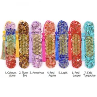 1 Piece Geometric Class Learning School Lapis Lazuli Semi-precious Stone Amethyst Vintage Style Bookmark main image 3