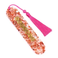 1 Piece Geometric Class Learning School Semi-precious Stone Amethyst Red Jasper Vintage Style Bookmark sku image 4