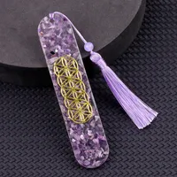 1 Piece Geometric Class Learning School Lapis Lazuli Semi-precious Stone Amethyst Vintage Style Bookmark sku image 5