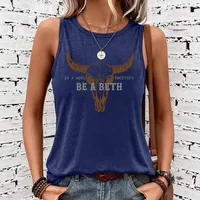Women's Vest Tank Tops Printing Pastoral British Style Letter Cattle main image 2