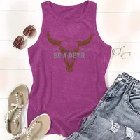 Women's Vest Tank Tops Printing Pastoral British Style Letter Cattle main image 4