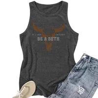 Women's Vest Tank Tops Printing Pastoral British Style Letter Cattle main image 5