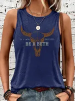 Women's Vest Tank Tops Printing Pastoral British Style Letter Cattle sku image 13