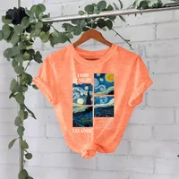 Women's T-shirt Short Sleeve T-Shirts Printing Casual Pastoral Streetwear Slogan Oil Painting main image 2