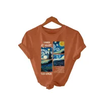 Women's T-shirt Short Sleeve T-Shirts Printing Casual Pastoral Streetwear Slogan Oil Painting main image 5