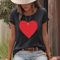 Women's T-shirt Short Sleeve T-Shirts Printing Casual Pastoral Streetwear Vocabulary Words/Name Heart Shape main image 3