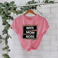 Women's T-shirt Short Sleeve T-Shirts Printing Casual Pastoral Streetwear Vocabulary Words/Name Leopard main image 2