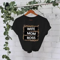 Women's T-shirt Short Sleeve T-Shirts Printing Casual Pastoral Streetwear Vocabulary Words/Name Leopard main image 4