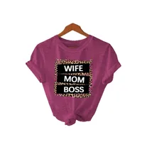 Women's T-shirt Short Sleeve T-Shirts Printing Casual Pastoral Streetwear Vocabulary Words/Name Leopard main image 5