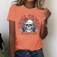Women's T-shirt Short Sleeve T-Shirts Printing Casual Pastoral Streetwear Vocabulary Words/Name Slogan Graffiti main image 2