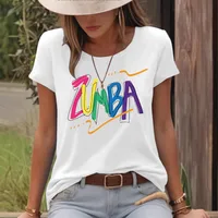 Women's T-shirt Short Sleeve T-Shirts Printing Casual Pastoral Streetwear Vocabulary Words/Name Graffiti main image 2
