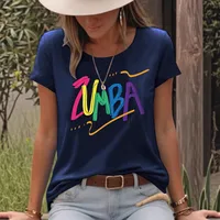 Women's T-shirt Short Sleeve T-Shirts Printing Casual Pastoral Streetwear Vocabulary Words/Name Graffiti main image 3