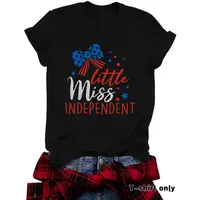 Women's T-shirt Short Sleeve T-Shirts Printing Casual Pastoral Streetwear Vocabulary Words/Name American Flag main image 4