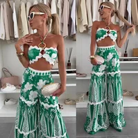 Casual Outdoor Beach Women's Vacation Classic Style Flower Linen Polyester Hemp Pant Co-ord Set Shorts Sets main image 2