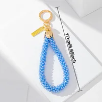 1 Piece Casual Simple Style Commute Water Droplets Glass Unisex Bag Pendant Mobile Phone Chain Keychain main image 2