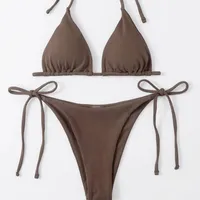 Women's Solid Color 2 Pieces Set Swimwear main image 2