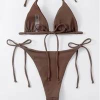 Women's Solid Color 2 Pieces Set Swimwear main image 3