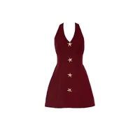 Women's Sheath Dress Elegant Halter Neck Backless Sleeveless Starfish Above Knee Holiday Daily main image 4