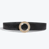 Bohemian Streetwear Solid Color Pu Leather Alloy Women's Chain Belts sku image 1