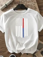 Women's T-shirt Short Sleeve T-Shirts Casual Star Stripe main image 2