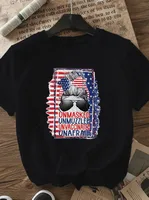 Women's T-shirt Short Sleeve T-Shirts Casual Vocabulary Words/Name Sunglasses Star main image 2