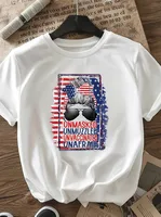 Women's T-shirt Short Sleeve T-Shirts Casual Vocabulary Words/Name Sunglasses Star main image 3