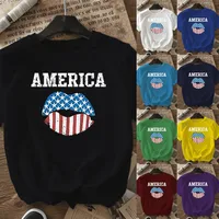 Women's T-shirt Short Sleeve T-Shirts Casual Vocabulary Words/Name Star Stripe main image 1