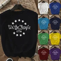 Women's T-shirt Short Sleeve T-Shirts Casual Slogan Number Star main image 1