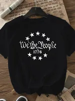 Women's T-shirt Short Sleeve T-Shirts Casual Slogan Number Star main image 2