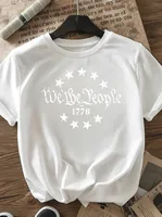 Women's T-shirt Short Sleeve T-Shirts Casual Slogan Number Star main image 3
