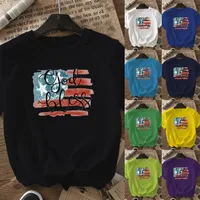 Women's T-shirt Short Sleeve T-Shirts Casual Vocabulary Words/Name Star Stripe main image 1