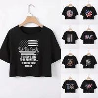 Women's T-shirt Short Sleeve T-Shirts Casual Slogan Star Stripe main image 1